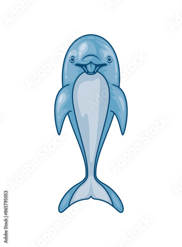 cute dolphin standing cartoon