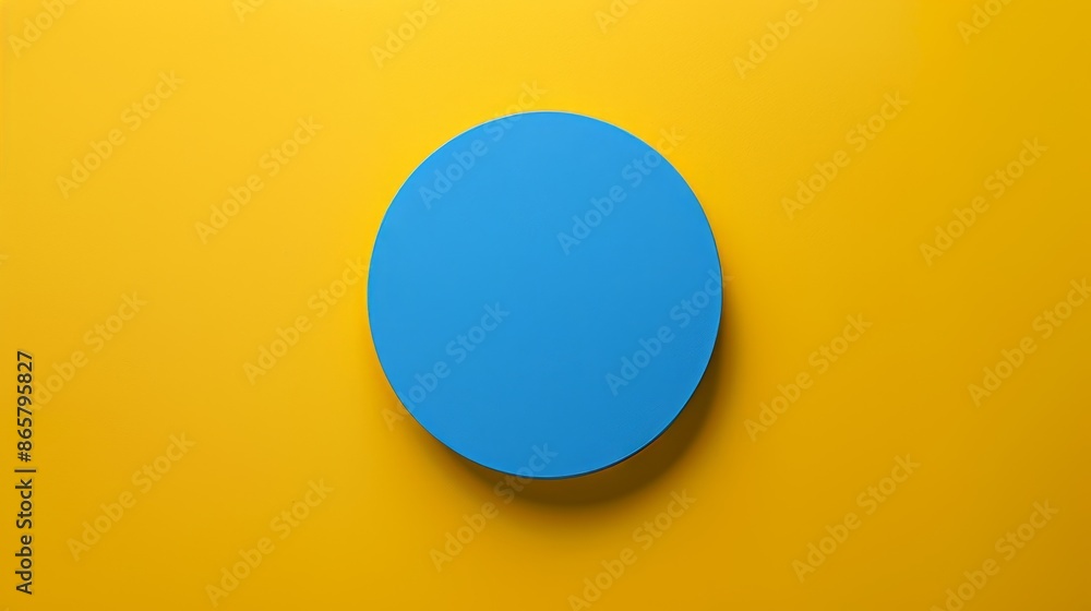 A circle of blue against a yellow background. A circle of blue against a yellow background.