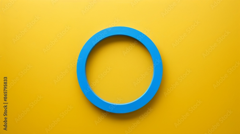 A circle of blue against a yellow background. A circle of blue against a yellow background.