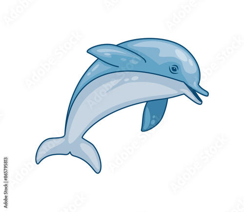 blue dolphin smiling happy