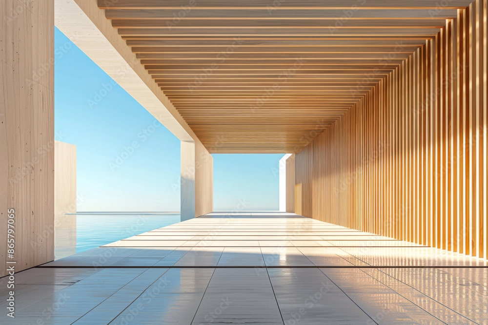 White Building on a blue sky backdrop.Modern concrete architecture.
White Building on a blue sky backdrop.Modern concrete architecture.
