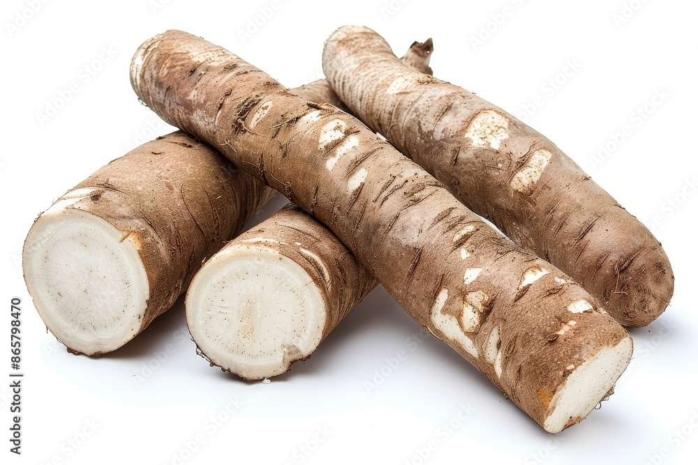 Isolated fresh cassava on white background Isolated fresh cassava on white background