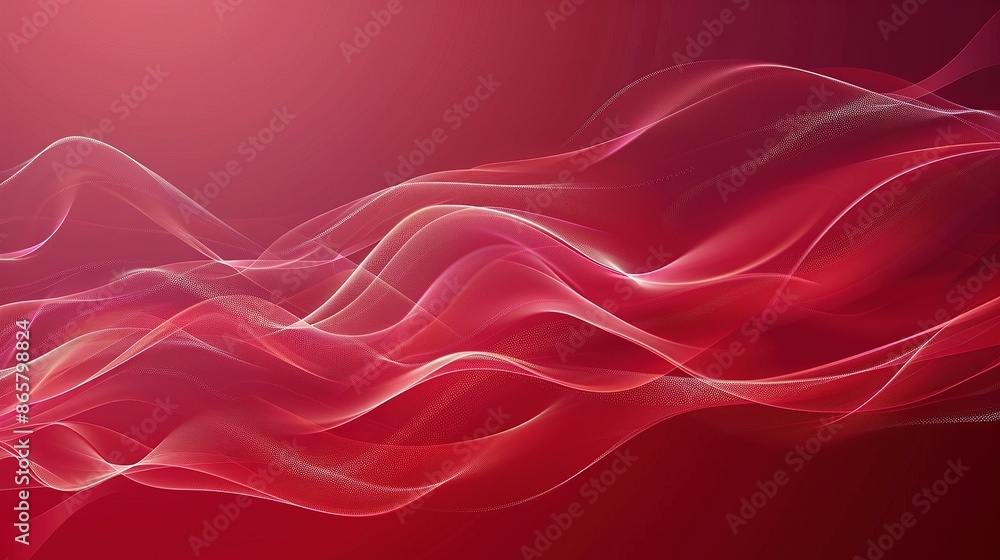 Obraz premium futuristic abstract red background with waves and light effects