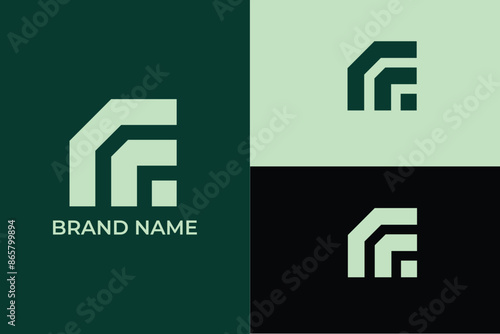 initial letter FF lineart wireless signals radio signals logo, letter FF CC abstract logo for construction and modern real estate 