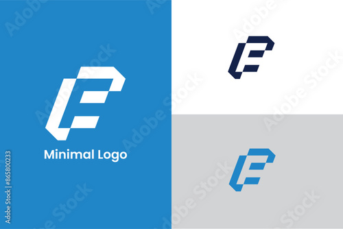initial letter CF FC negative space Minimal elegant monogram art logo, letter CF FC, CF logo, initial letter CF graphic logo template
