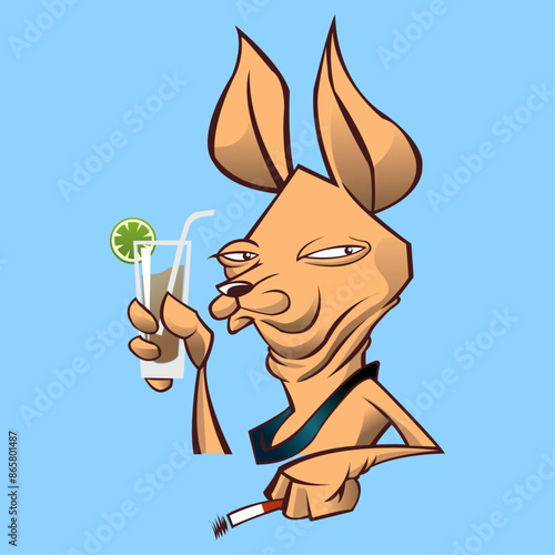 Perro chihuahua fumando ilustración