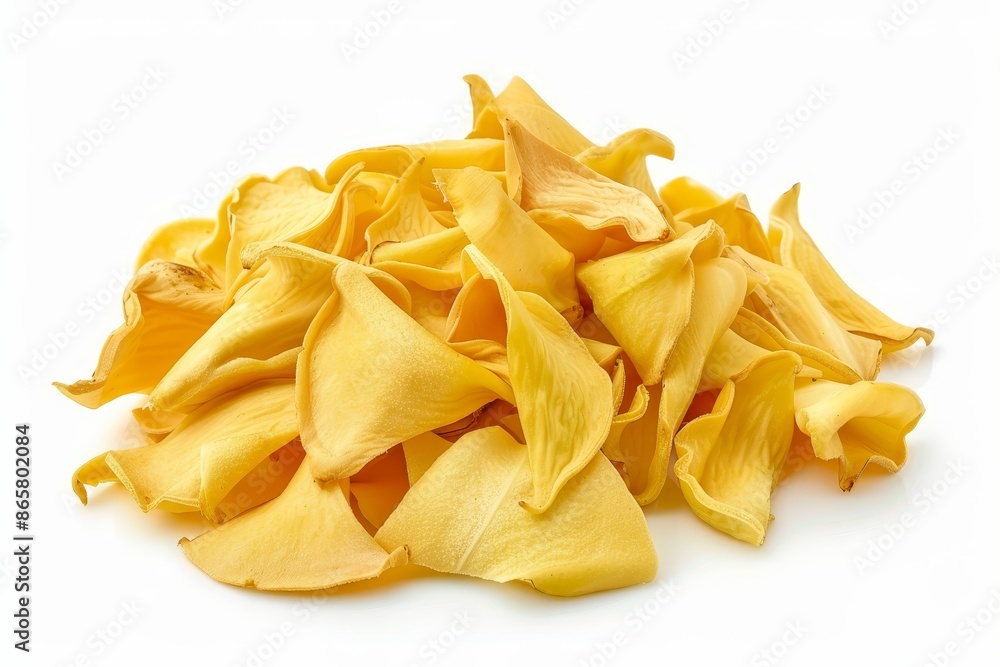 Kerala special snack made from raw jackfruit isolated on white background Kerala special snack made from raw jackfruit isolated on white background