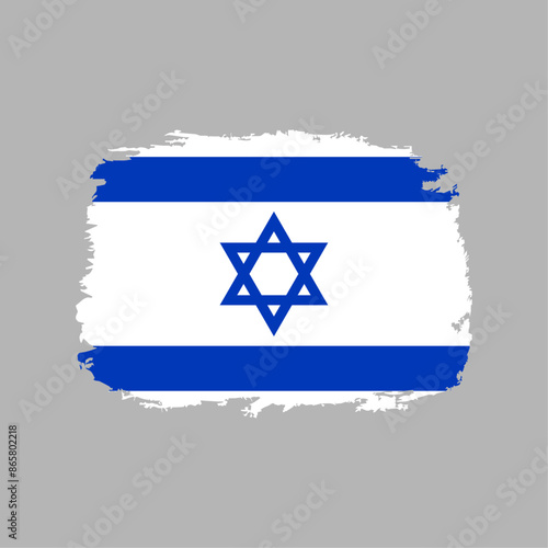 Israel vector flag. Israeli country national flag in grunge shape isolated