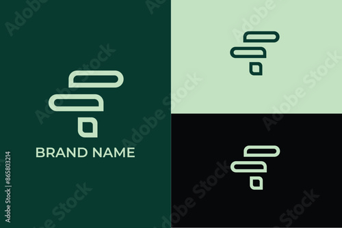 initial letter F equal sign finance chart financial elegant vector emblem Premium business logotype, letter F investment logo