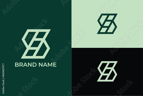 Universal elegant vector emblem Premium business logotype initial letter S geometric negative space vector suitable for finance, corporate and construction, letter S abstract diamond shaped 