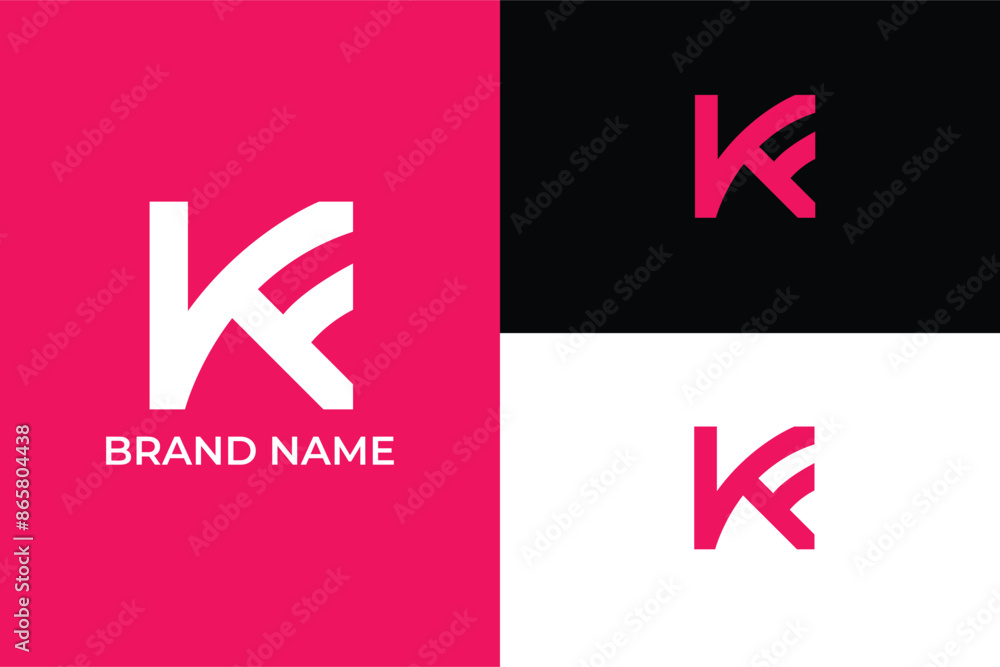 initial letter KF FK modern abstract minimal logo, letter F swoosh icon construction and finance business logo initial letter KF FK modern abstract minimal logo, letter F swoosh icon construction and finance business logo