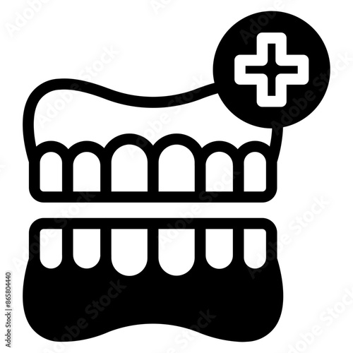 denture dental care icon vector. 