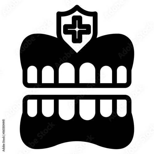 denture dental care icon vector. 