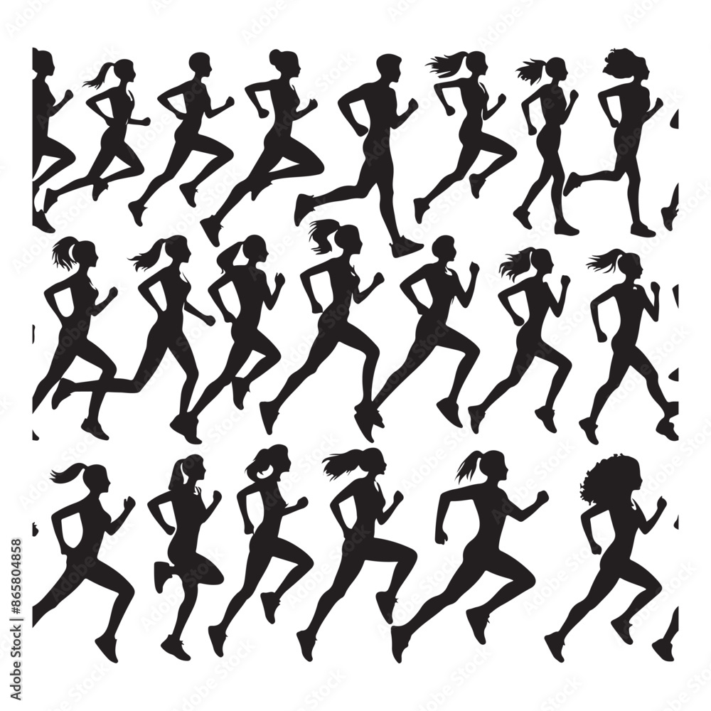 Silhouettes of running-vector