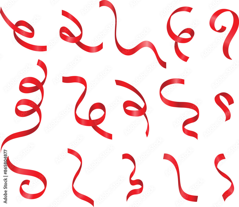 Fototapeta premium Ribbons collection. Red ribbons. Ribbon: Vector ribbon
