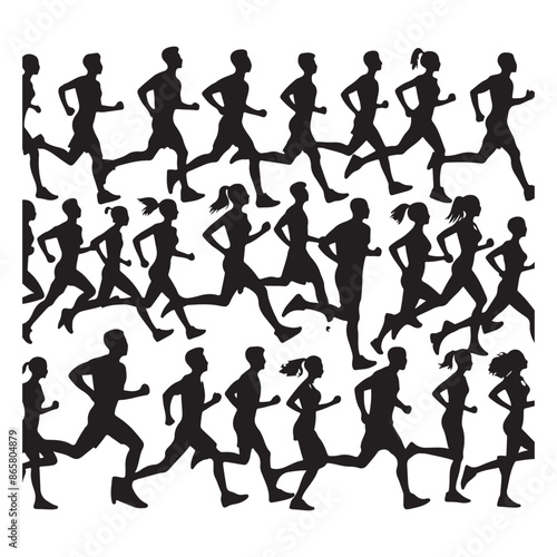 Silhouettes of running-vector