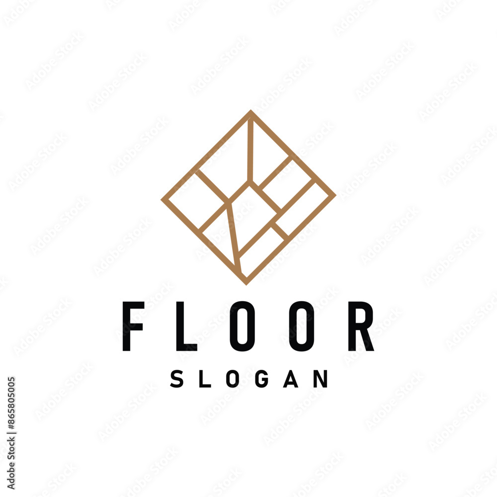 Fototapeta premium Floor logo simple abstract design home decoration Ceramic tile vector illustration