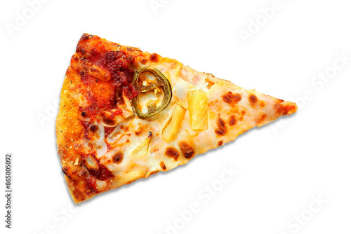 fresh tasty Slices of pizza with spices and various types topping,cutout in transparent background,png format photo