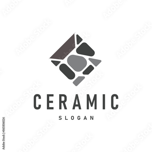 Floor logo simple abstract design home decoration Ceramic tile vector illustration