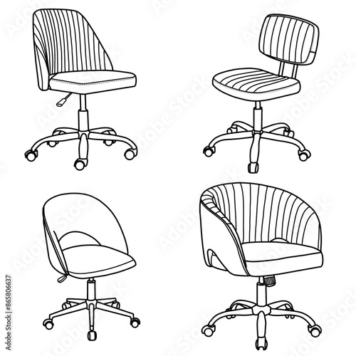 A minimalist swivel chair, vector illustration isolated on a white background.