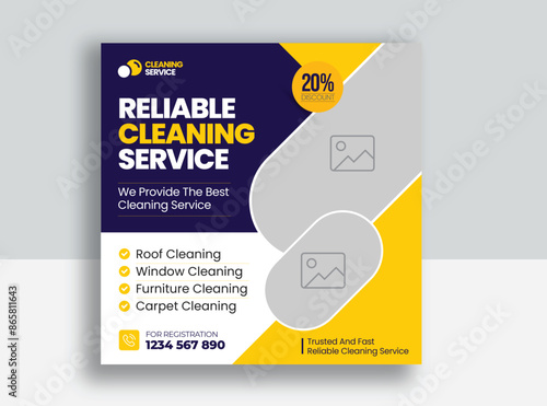 Cleaning service social media post banner template | Home Cleaning social media post banner | office | home and hotel cleaning social media post banner | Cleaning service marketing post banner design