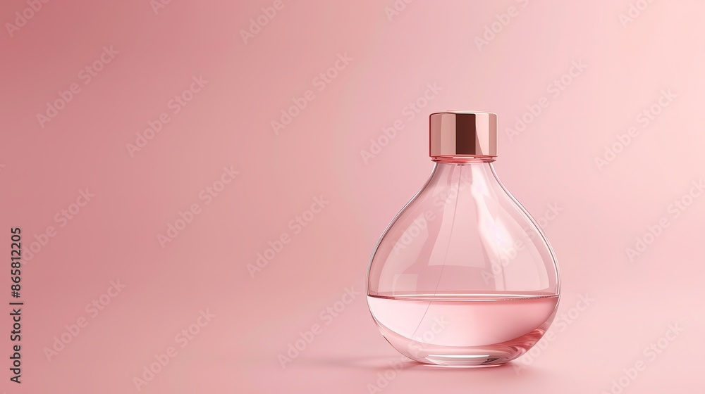 clear glass cosmetic bottle with a rose gold cap clear glass cosmetic bottle with a rose gold cap