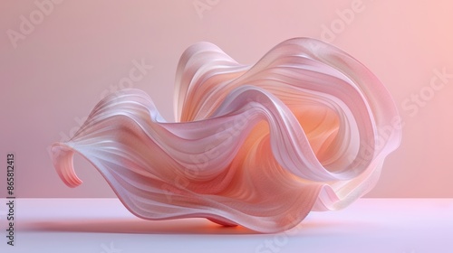 Abstract fluid art with soft pastel hues and flowing, ethereal forms. Perfect for modern decor or digital backgrounds.