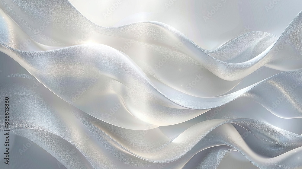 Obraz premium futuristic abstract silver background with waves and light effects