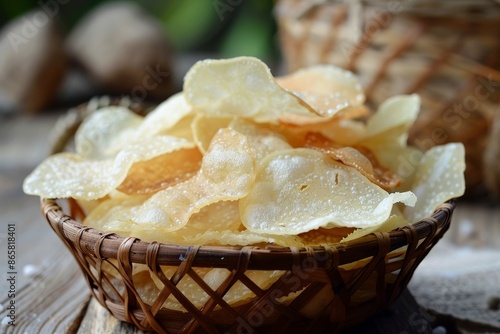 Traditional Indian Tapioca Chips photo