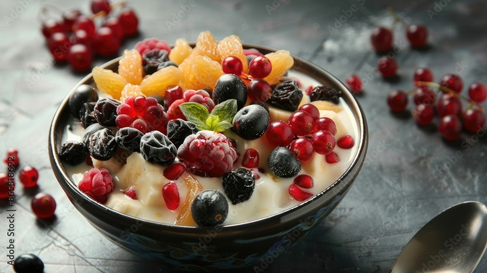 Fruit and dairy mix with raisins and currants Fruit and dairy mix with raisins and currants