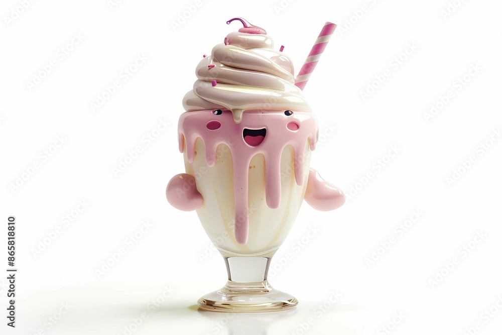 Milkshake shaped funny character Milkshake shaped funny character