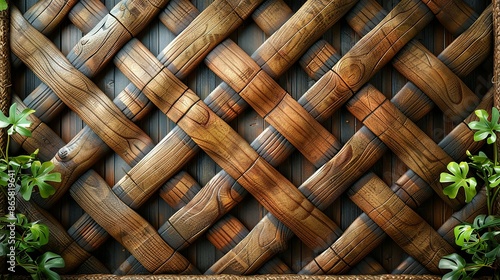 Authentic 3D Rendering: Wooden Lattice Design