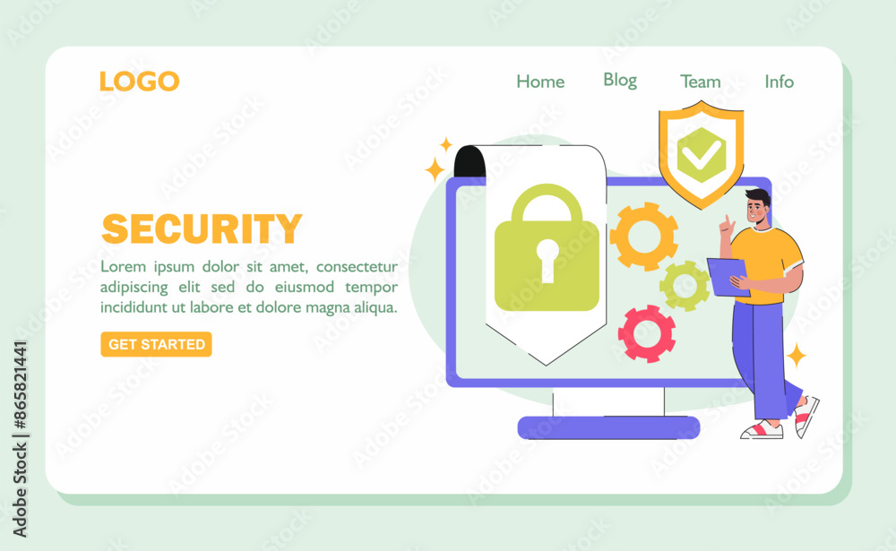 Banner concept of online security. Vector flat illustration. Banner concept of online security. Vector flat illustration.