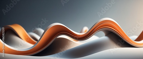 Abstract Wavy Orange White Modern Dynamic Layered Futuristic Background Wallpaper