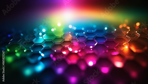 Hexagonal Vibrant Colorful Abstract Luminescent Futuristic Background Wallpaper