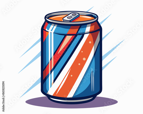 colorful bold illustration of junk food or fast food theme, soda drink can