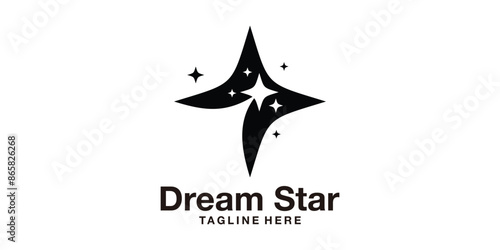 logo design, night star, dream, success, career. logo design template, symbol, icon, vector, creative idea.