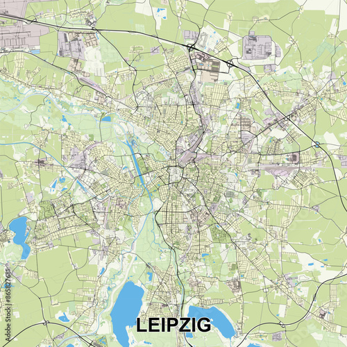 Leipzig, Germany map poster art