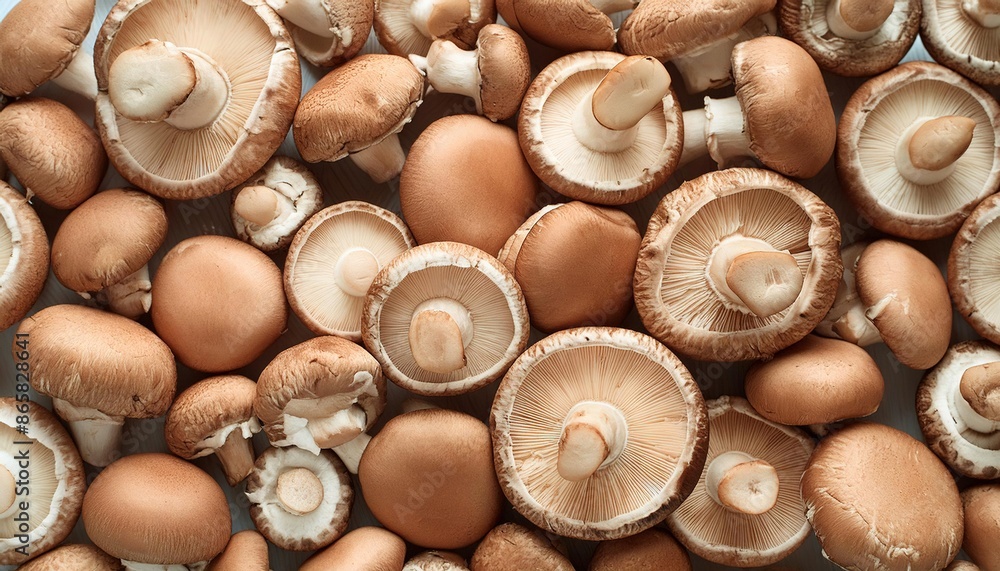 Fresh Organic Crimini Mushrooms on Display Fresh Organic Crimini Mushrooms on Display