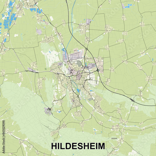 Hildesheim, Germany map poster art