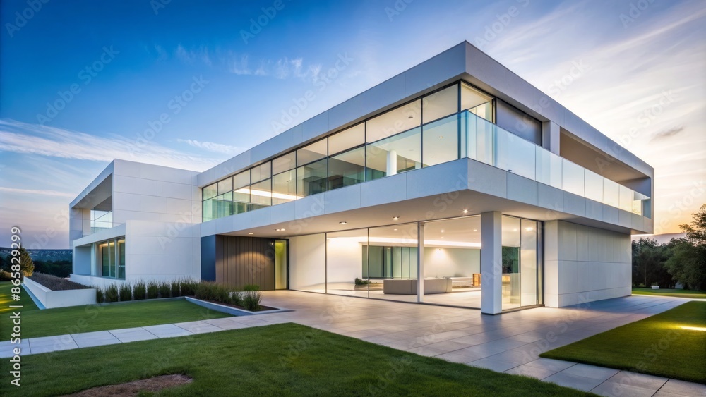 Sleek, minimalist, contemporary white building with clean lines, geometric shapes, and vast glass surfaces, showcasing modern architectural excellence. Sleek, minimalist, contemporary white building with clean lines, geometric shapes, and vast glass surfaces, showcasing modern architectural excellence.