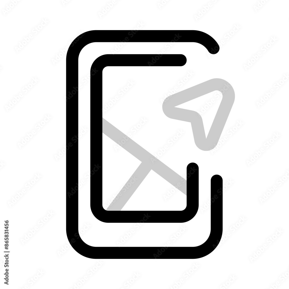 mobile gps icon with duoline style, perfect for user interface projects mobile gps icon with duoline style, perfect for user interface projects