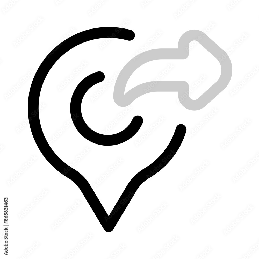 share location icon with duoline style, perfect for user interface projects