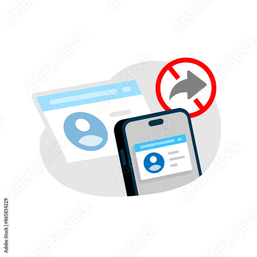 do not share identity card on internet concept illustration flat design. simple modern graphic element for infographic