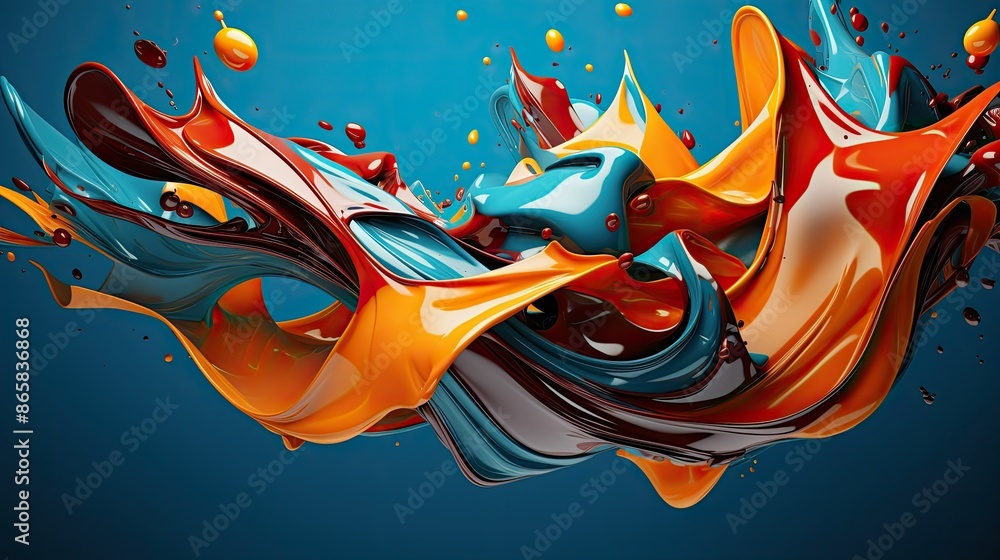 Dynamic paint splatters in artistic formation Dynamic paint splatters in artistic formation