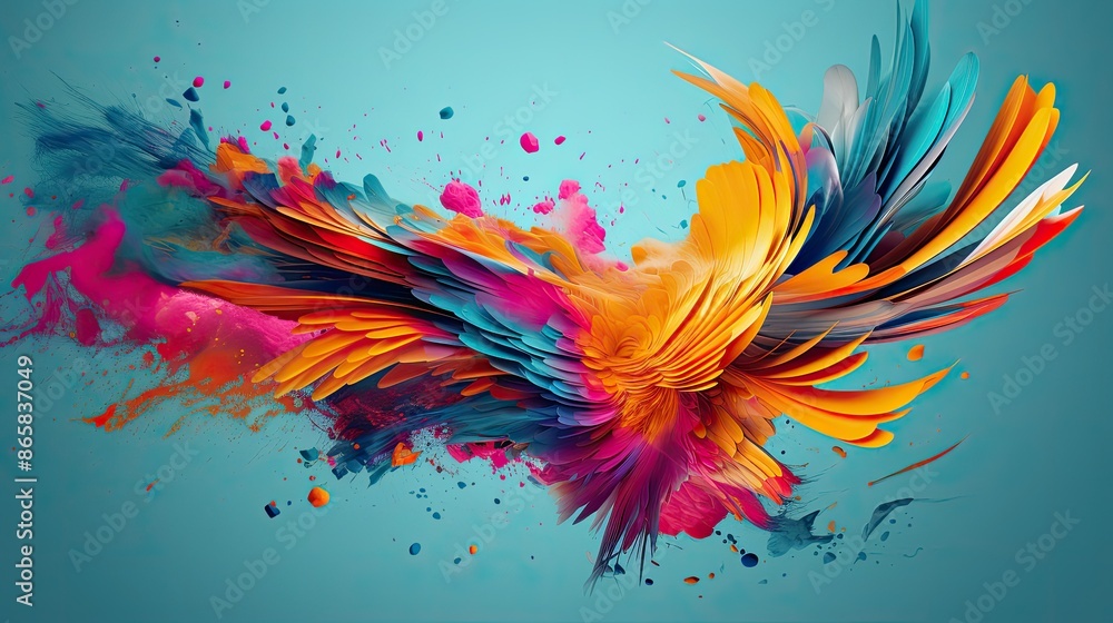 Dynamic paint splatters in artistic formation Dynamic paint splatters in artistic formation