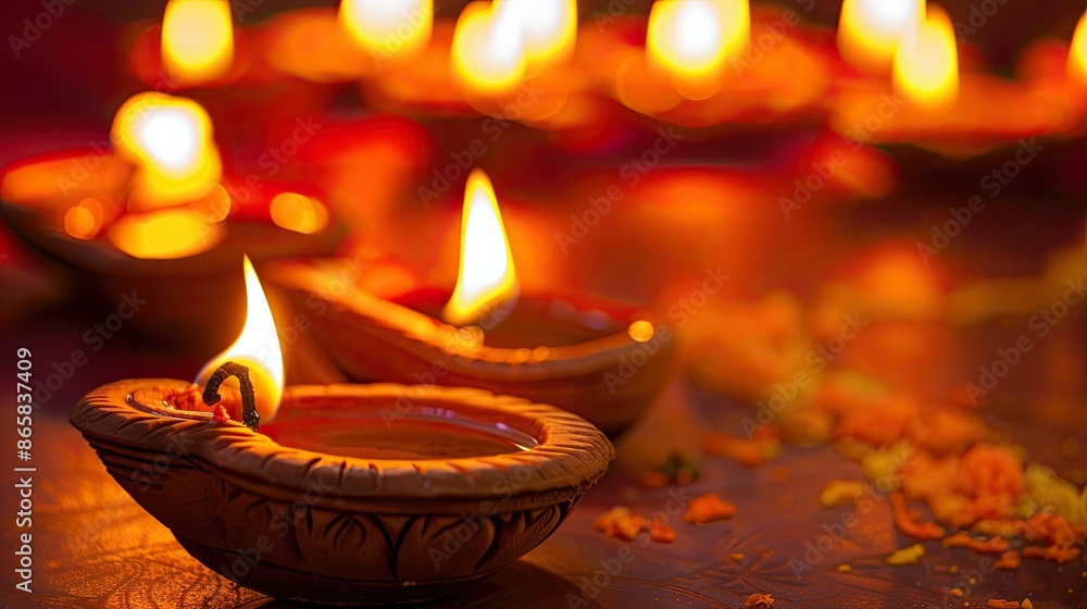 Diwali festival of lights tradition Diya oil lamps background