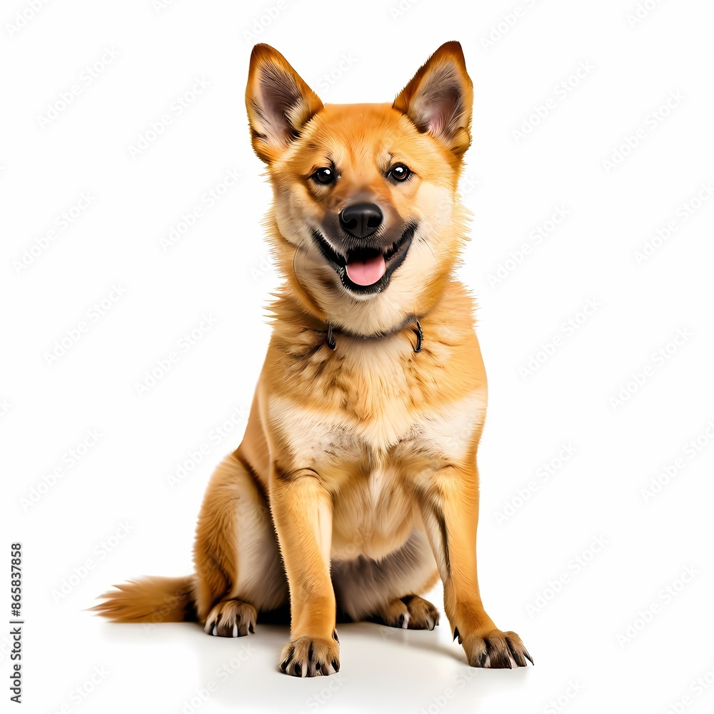 New guinea singing dog breed against white background, AI Generated New guinea singing dog breed against white background, AI Generated