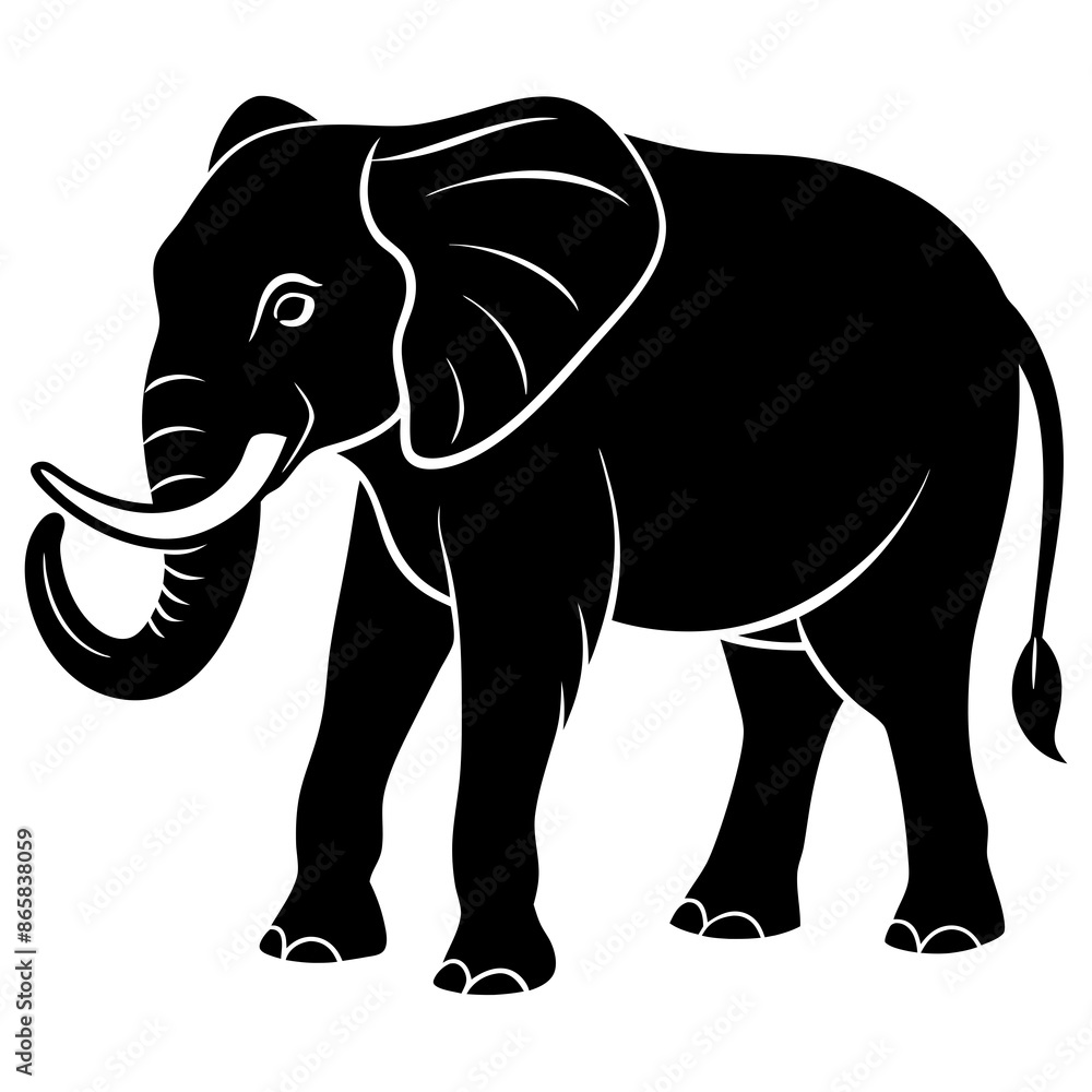 Elephant silhouette vector Illustration. Elephant silhouette vector Illustration.