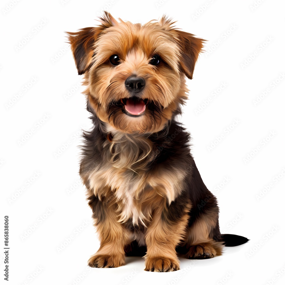 Norfolk terrier dog breed against white background, AI Generated Norfolk terrier dog breed against white background, AI Generated